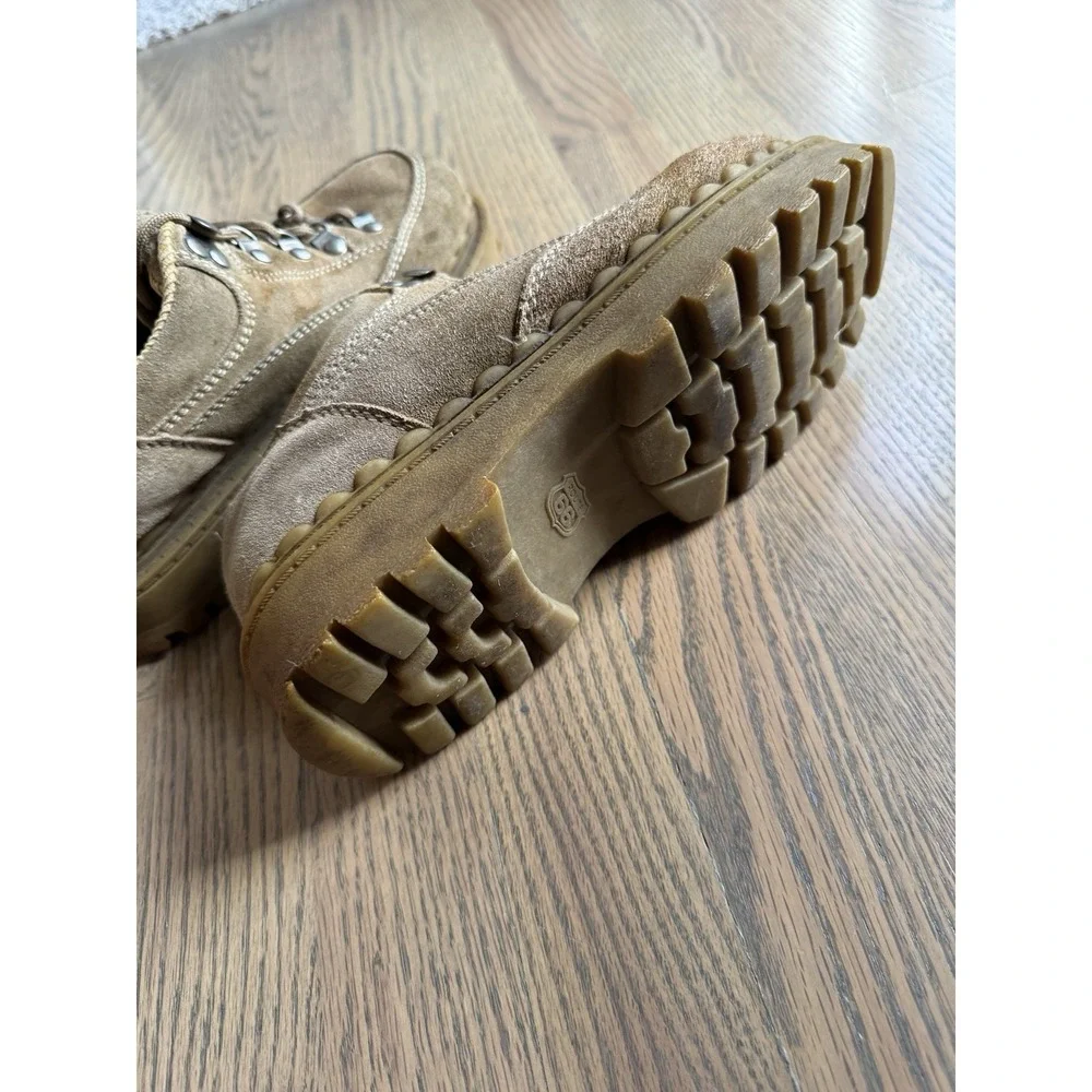VTG Route66 Y2K Creepers Grunge Jammers Platform Chunky Lug Sole Tan Suede Sz 8
